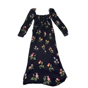 Inhee Women's Floral Square Neck Midi Dress Multicolor Size M